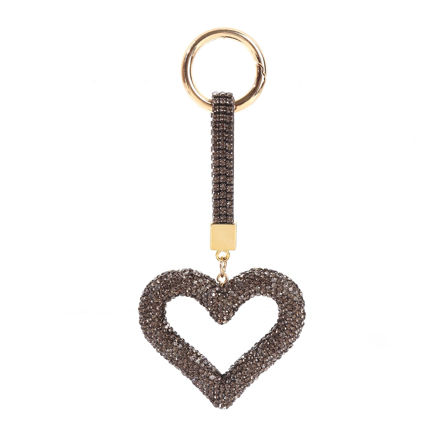 Wholesale Creative Hollow Pottery Full of Diamonds, Love Set with Diamonds, Peach Heart Car Keychains